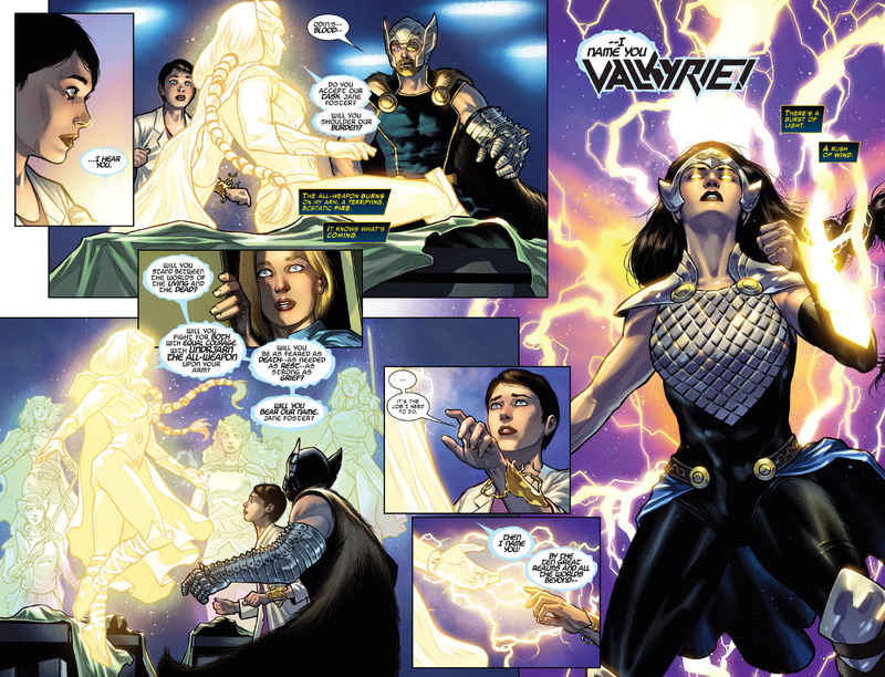 With the Valkyrior’s blessing, Jane Foster has become the Valkyrie.